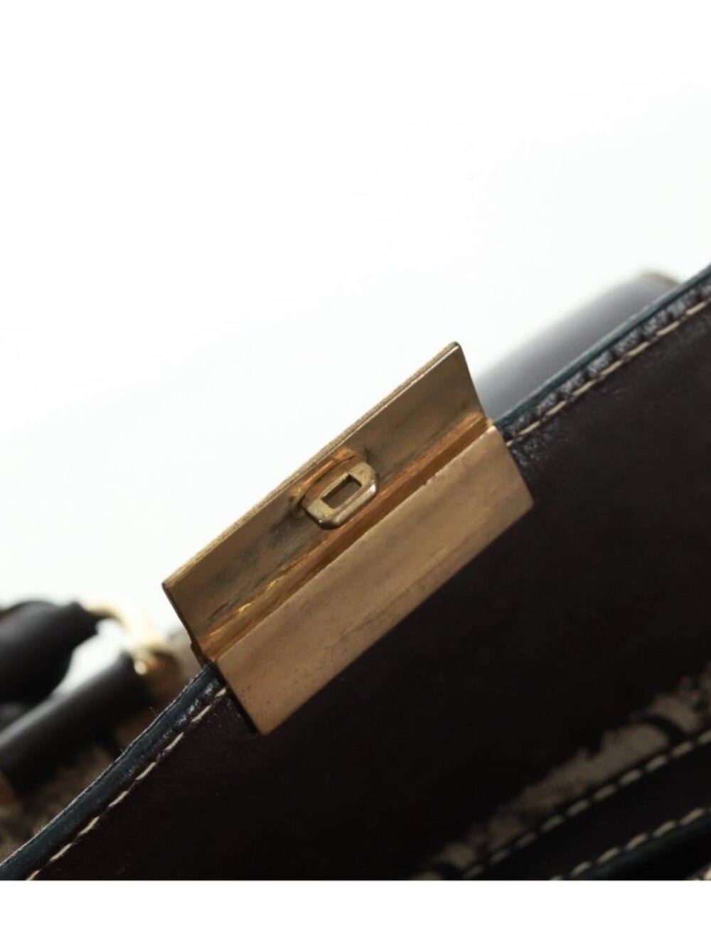 CELINE C Sulky Boston Bag Canvas Brown Gold - Picture 6 of 16